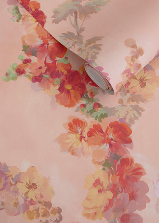 Hollyhocks Rising - Seashell Pink