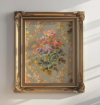 Anemones In Vintage Slate Print