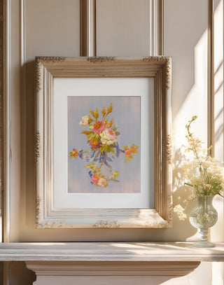 Queen's Roses In Serenity Blue Print