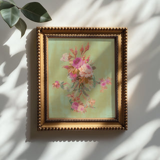 Queen's Roses In Pistachio Macaron Print